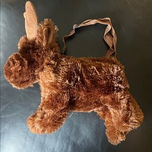 Brown Plush stuffed moose purse